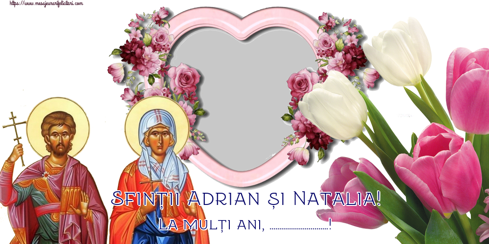 Felicitari personalizate de Sfintii Adrian si Natalia - Sfinții Adrian și Natalia! La mulți ani, ...! - Rama foto