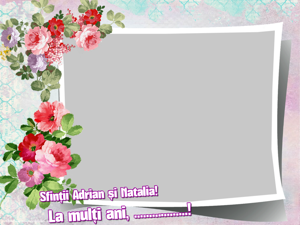 Felicitari personalizate de Sfintii Adrian si Natalia - Sfinții Adrian și Natalia! La mulți ani, ...! - Rama foto