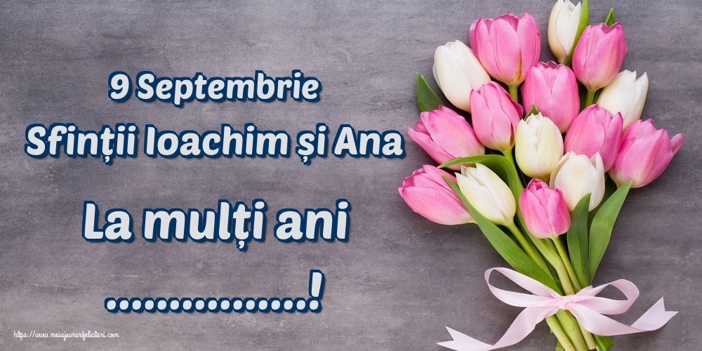 Felicitari personalizate de Sfintii Ioachim si Ana - 9 Septembrie Sfinții Ioachim și Ana La mulți ani ...!