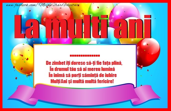 Felicitari personalizate de zi de nastere - Mesaj de la multi ani pentru ... - imagine cu baloane de petrecere