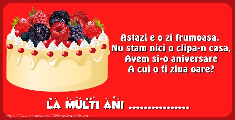 Felicitari personalizate de zi de nastere - La multi ani ...
