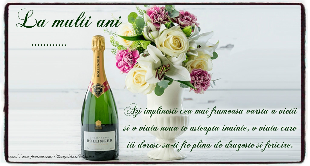 Felicitari personalizate de zi de nastere - Flori & Sampanie | La multi ani ...