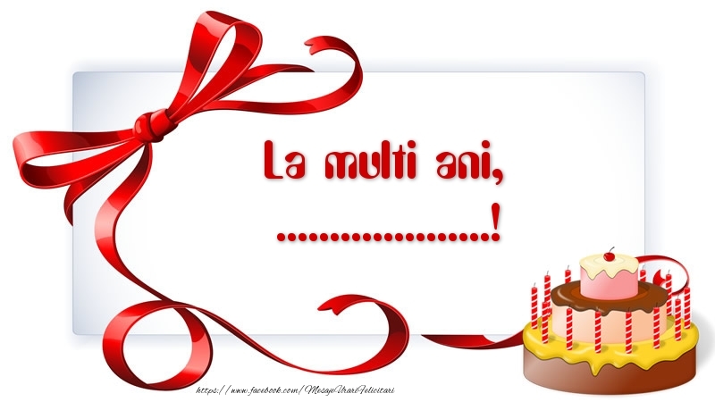 Felicitari personalizate de zi de nastere - La multi ani, ...! - tort cu lumânări