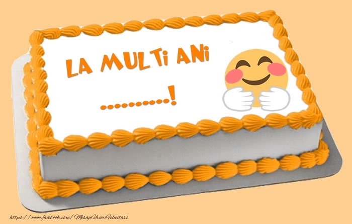 Felicitari personalizate de zi de nastere - Tort cu emoticoana de dragoste: La multi ani ...!