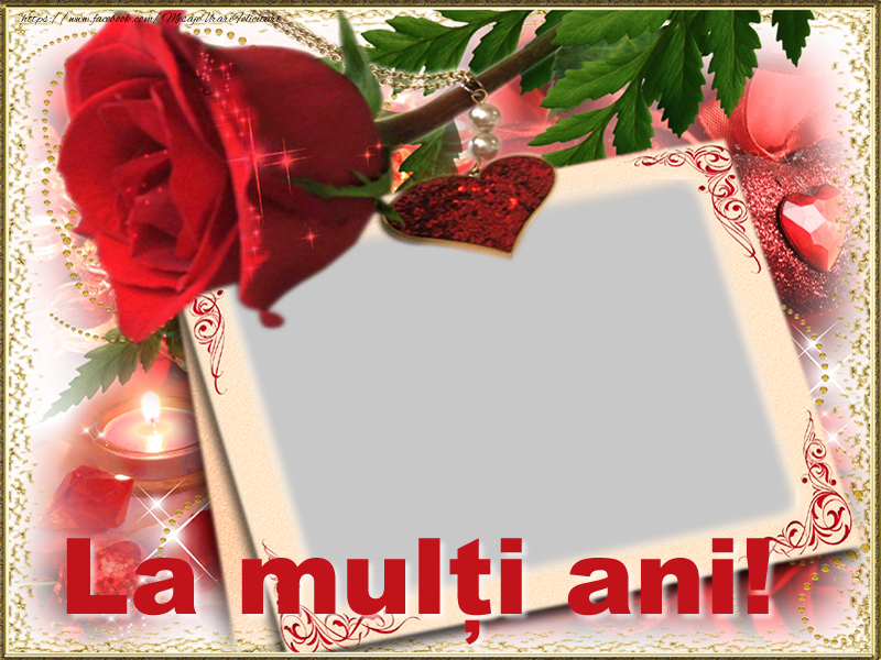 Felicitari personalizate de zi de nastere - Trandafiri & 1 Poza & Ramă Foto | La mulți ani!