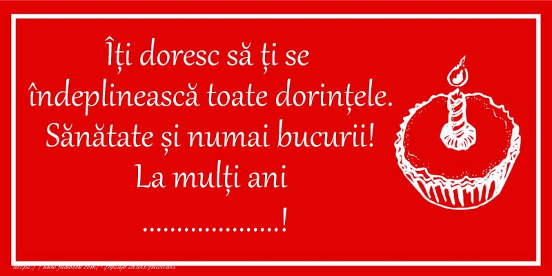 Felicitari personalizate de zi de nastere - Un mesaj frumos de la mulți ani pentru ... cu tort cu o lumânare pe fundal roșu