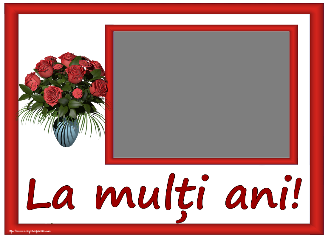 Felicitari personalizate de zi de nastere - Flori & 1 Poza & Ramă Foto | La mulți ani! - Rama foto