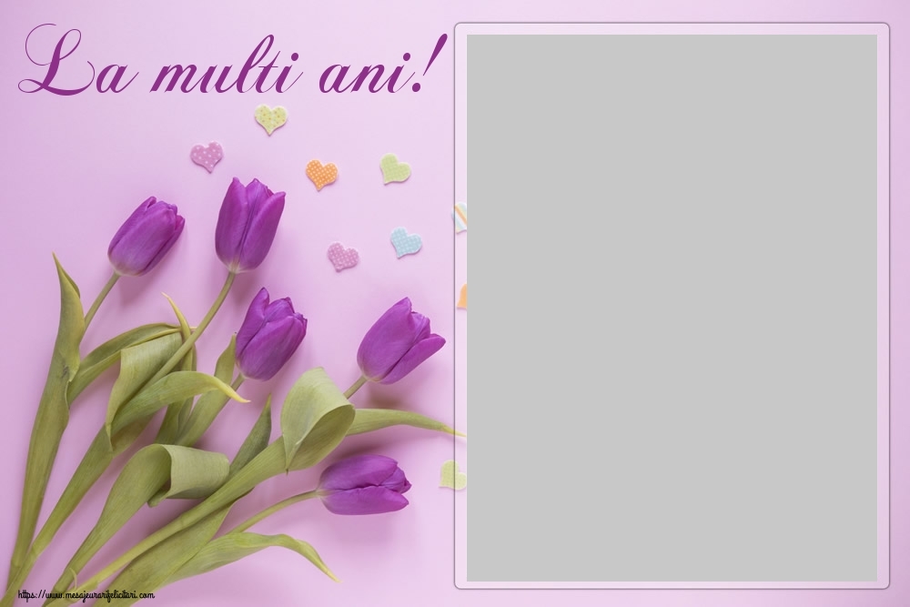 Felicitari personalizate de zi de nastere - Flori & 1 Poza & Ramă Foto & Femei | La multi ani! - Rama foto