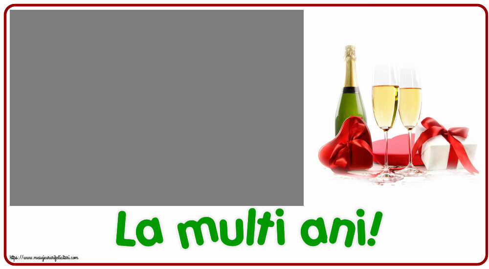 Felicitari personalizate de zi de nastere - Sampanie & 1 Poza & Ramă Foto & Bărbați & Domni | La multi ani! - Rama foto ~ șampanie și cadouri