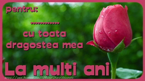 Felicitari personalizate de zi de nastere - Pentru ... cu toata dragostea mea. La multi ani