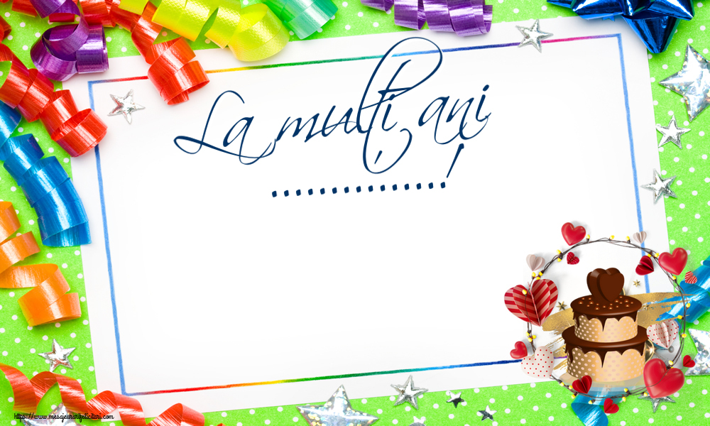 Felicitari personalizate de zi de nastere - La mulți ani ...! ~ tort de ciocolată cu inimioare