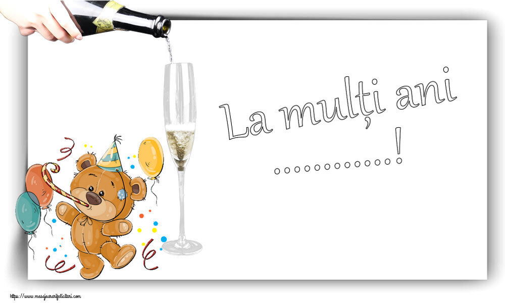 Felicitari personalizate de zi de nastere - La mulți ani ...! ~ Teddy cu baloane