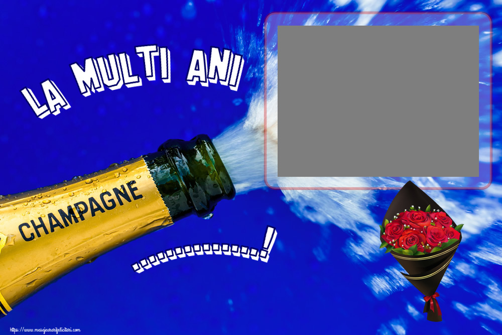Felicitari personalizate de zi de nastere - La multi ani ...! - Rama foto ~ un buchet de trandafiri - Desen