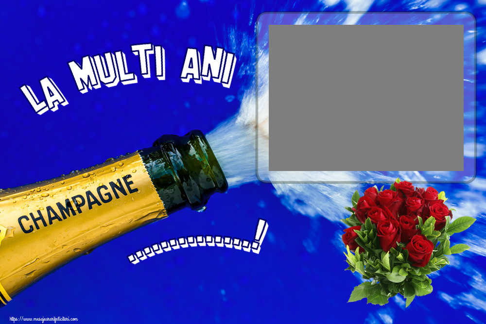 Felicitari personalizate de zi de nastere - La multi ani ...! - Rama foto ~ trandafiri roșii