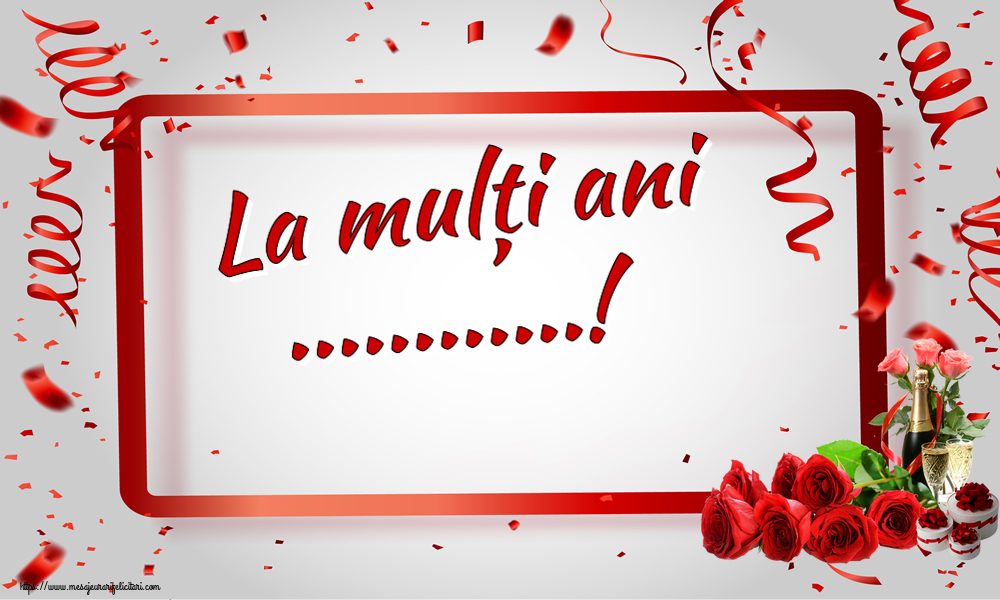 Felicitari personalizate de zi de nastere - La mulți ani ...! ~ aranjament cu șampanie și trandafiri