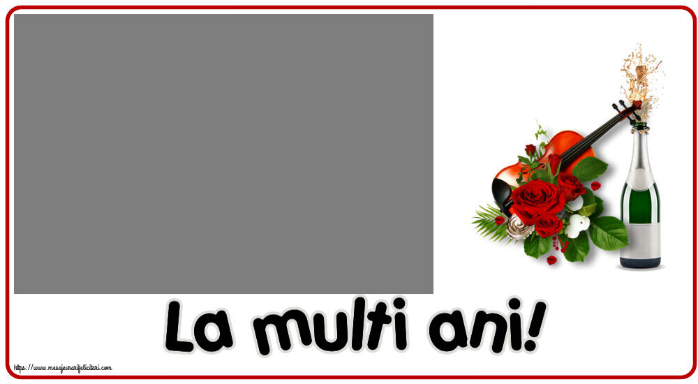 Felicitari personalizate de zi de nastere - Flori & Sampanie & 1 Poza & Ramă Foto & Femei | La multi ani! - Rama foto