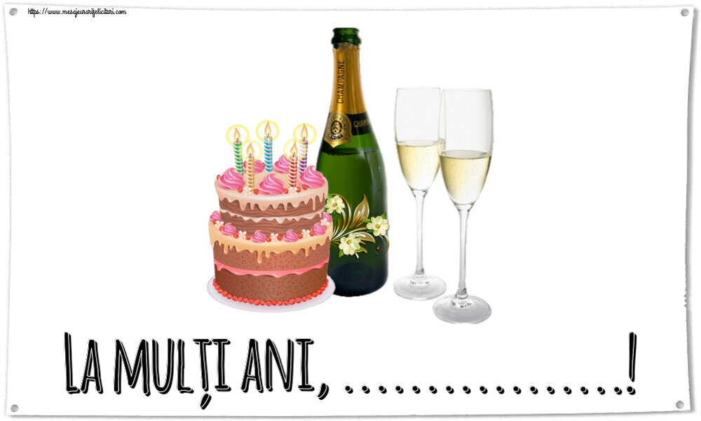 Felicitari personalizate de zi de nastere - Tort & Sampanie & Bărbați | La mulți ani, ...!
