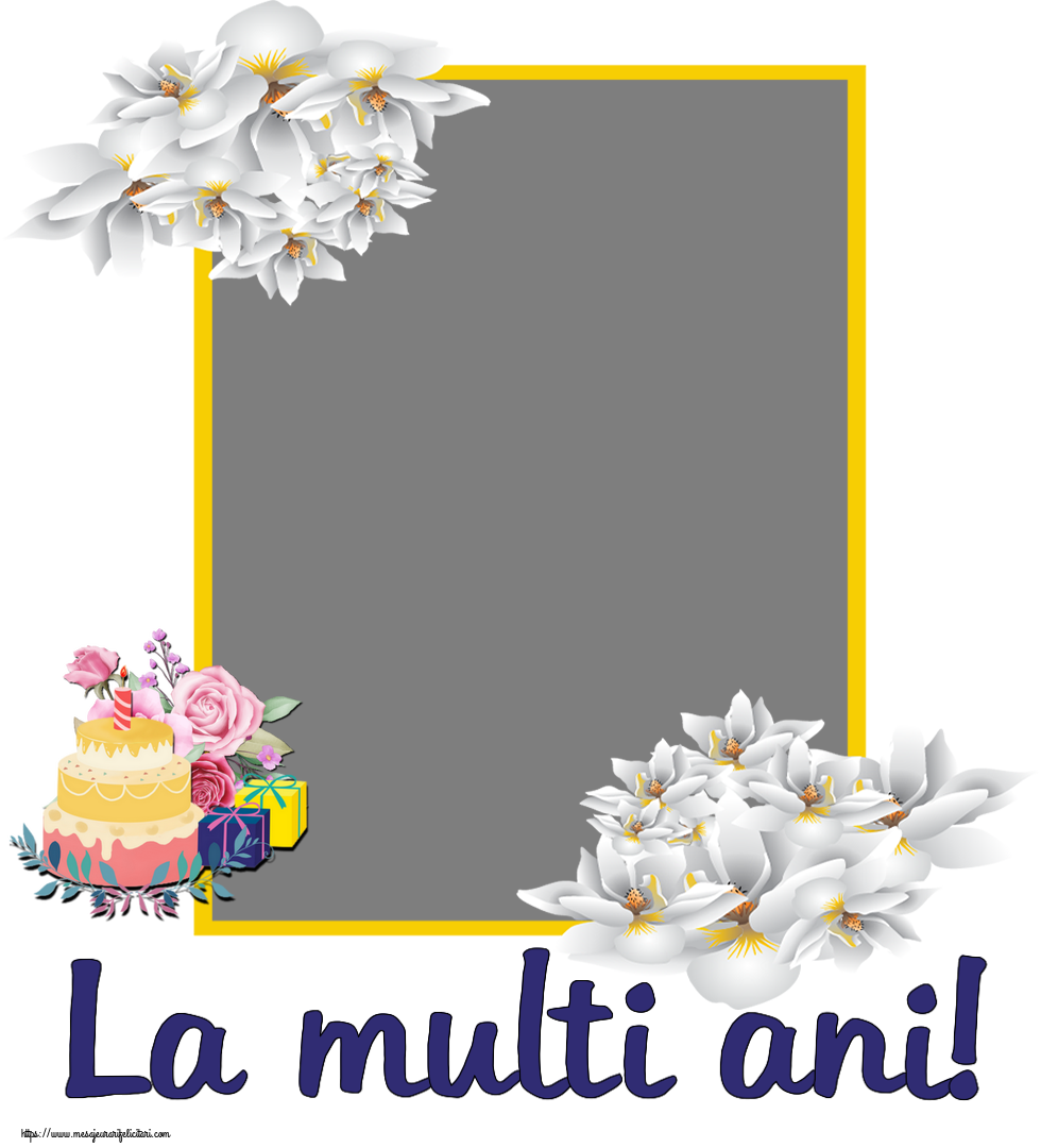 Felicitari personalizate de zi de nastere - La multi ani! - Rama foto ~ tort și cadouri