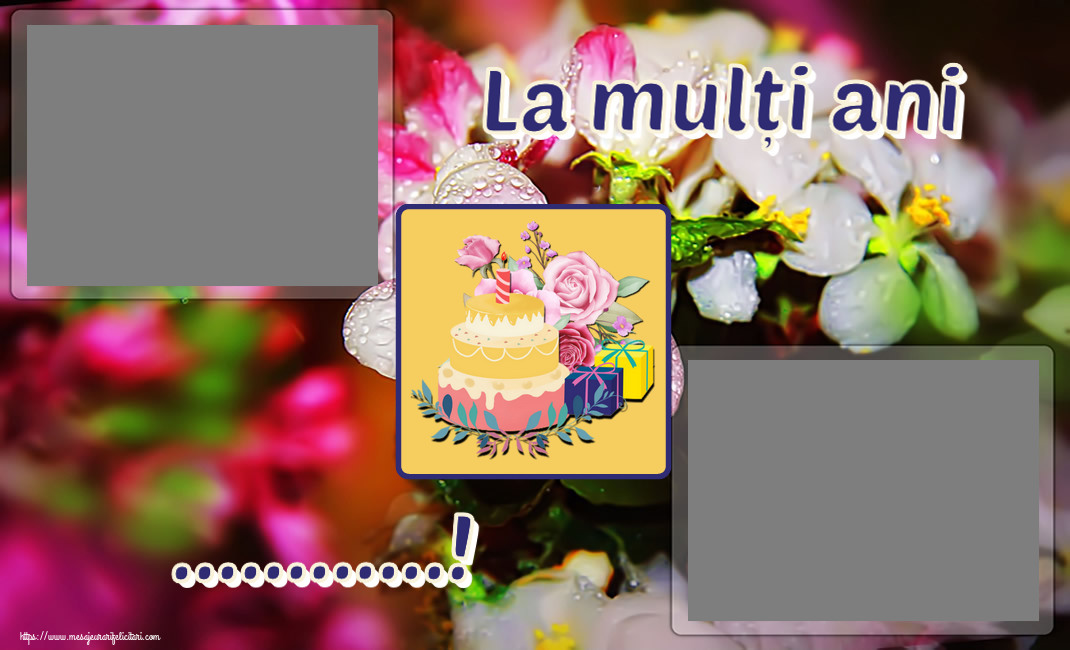 Felicitari personalizate de zi de nastere - La mulți ani ...! - Rama foto ~ tort și cadouri