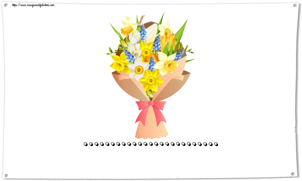 Felicitari personalizate de zi de nastere - ... - buchet de flori galbene, albe și albastre