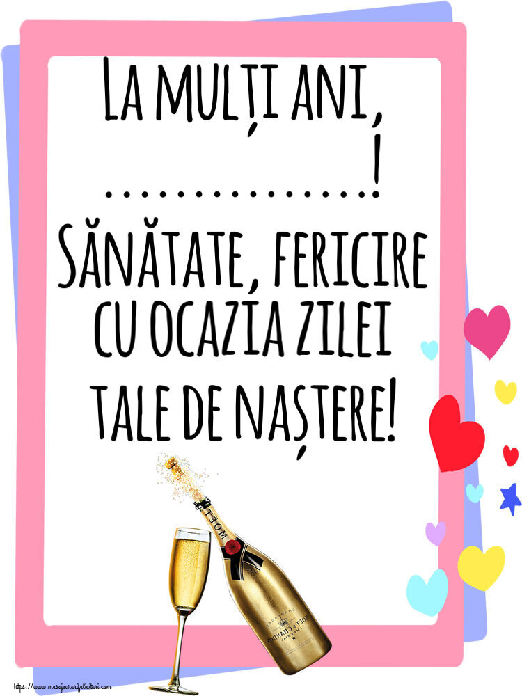 Felicitari personalizate de zi de nastere - Sampanie & Bărbați & Domni | La mulți ani, ...! Sănătate, fericire cu ocazia zilei tale de naștere! ~ șampanie cu pahar