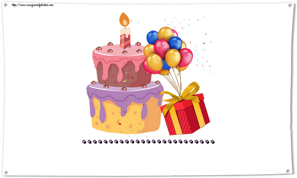 Felicitari personalizate de zi de nastere - ... ~ tort, baloane și confeti