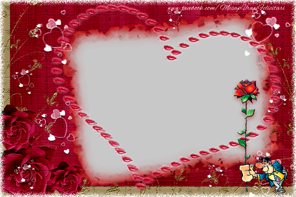 Felicitari personalizate Ziua indragostitilor - ❤️❤️❤️ Inimioare & Trandafiri & 1 Poza & Ramă Foto | Iubire