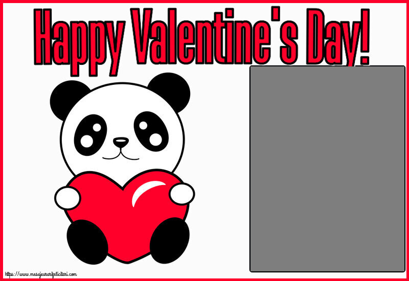 Felicitari personalizate Ziua indragostitilor - ❤️❤️❤️ Inimioare & 1 Poza & Ramă Foto | Happy Valentine's Day! - Rama foto