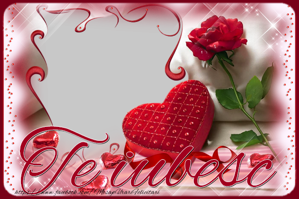 Felicitari personalizate Ziua indragostitilor - ❤️❤️❤️ Inimioare & Trandafiri & 1 Poza & Ramă Foto | Te iubesc