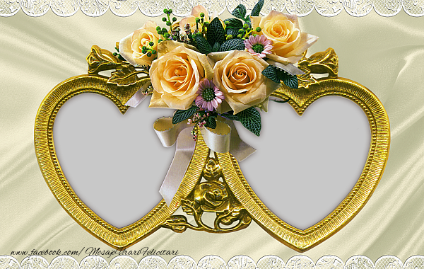 Felicitari personalizate Ziua indragostitilor - ❤️❤️❤️ Inimioare & Trandafiri & 2 Poze & Ramă Foto | Creeaza-ti o felicitare cu poza persoana iubite