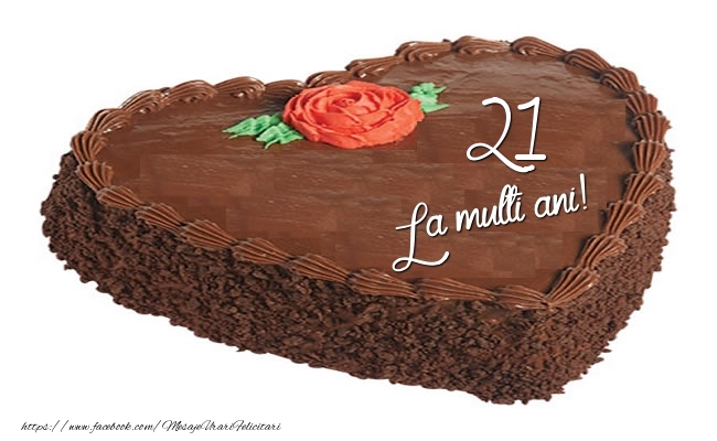 Tort in forma de inima: La multi ani 21 ani!