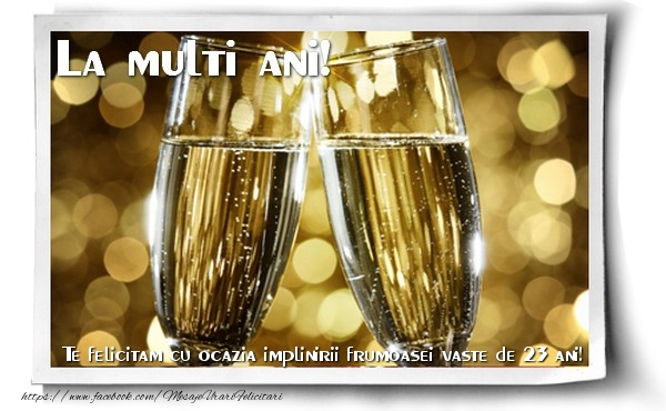 Te felicitam cu ocazia implinirii frumoasei vaste de 23 ani ani!