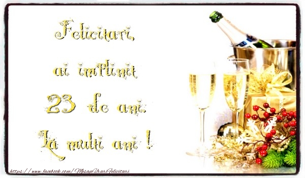 Felicitari, ai implinit 23 ani de ani. La multi ani !