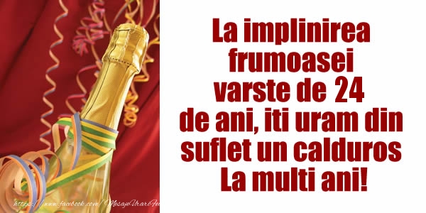 La implinirea  frumoasei  varste de 24 ani, iti uram din  suflet un calduros La multi ani!