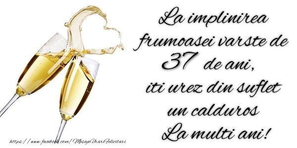 La implinirea frumoasei varste de 37 ani, iti urez din suflet  un calduros La multi ani!