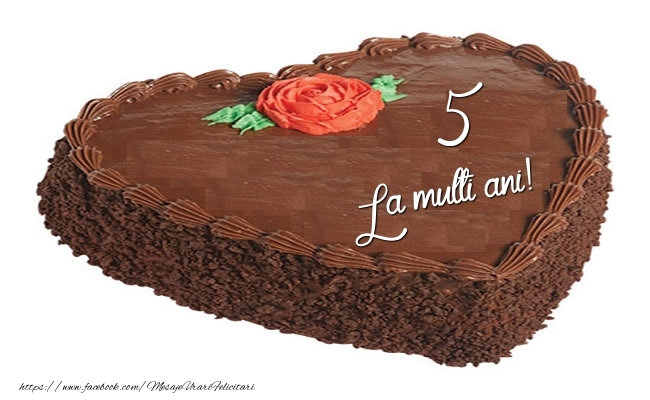Tort in forma de inima: La multi ani 5 ani!