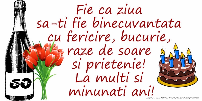 Tort, Sampanie si Flori: 60 ani - Fie ca ziua sa-ti fie binecuvantata cu fericire, bucurie, raze de soare si prietenie! La multi si minunati ani!