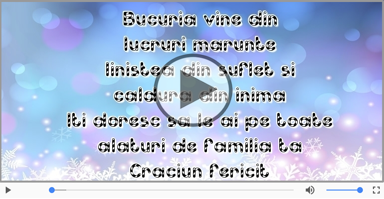 Craciun fericit alaturi de familia ta!
