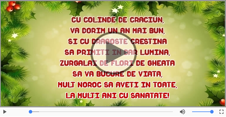 La multi ani cu sanatate de Craciun!