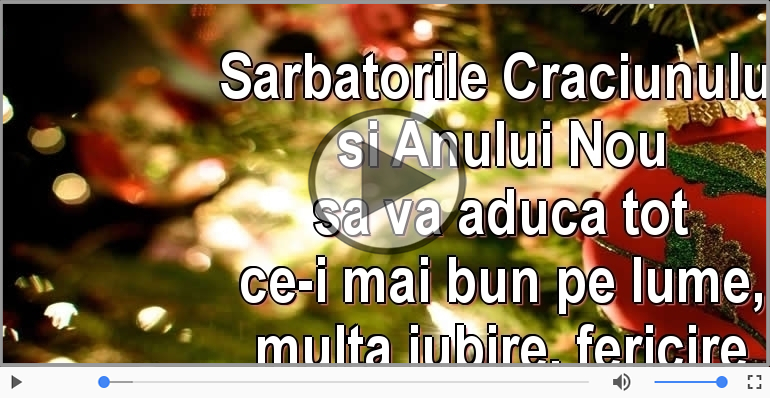 Sarbatorile Craciunului si Anului Nou sa va aduca ...