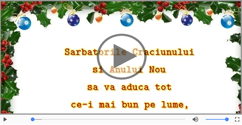 Sarbatorile Craciunului si Anului Nou sa va aduca ...