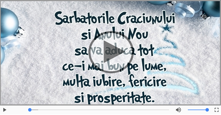 Sarbatorile Craciunului si Anului Nou sa va aduca ...