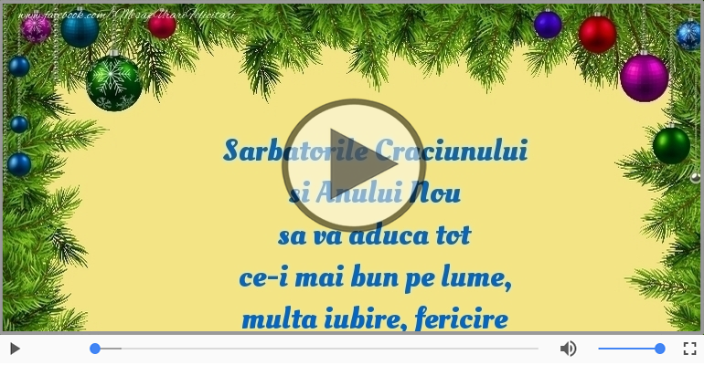 Sarbatorile Craciunului si Anului Nou sa va aduca ...