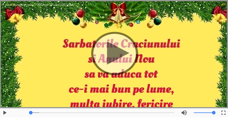 Sarbatorile Craciunului si Anului Nou sa va aduca ...