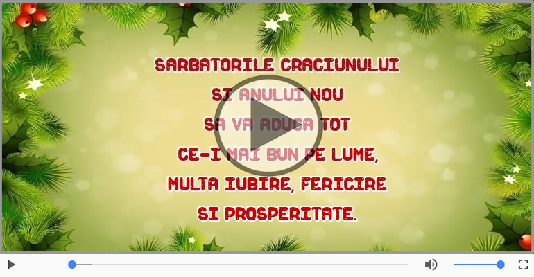 Sarbatorile Craciunului si Anului Nou sa va aduca ...