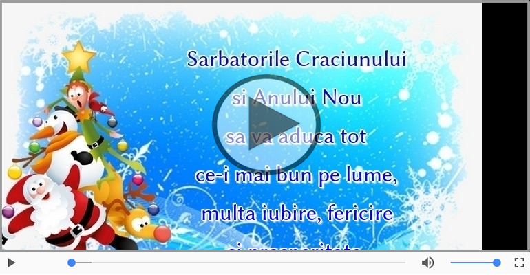 Sarbatorile Craciunului si Anului Nou sa va aduca ...