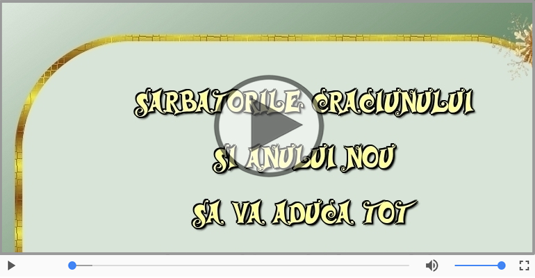 Sarbatorile Craciunului si Anului Nou sa va aduca ...