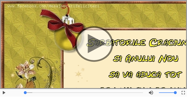 Sarbatorile Craciunului si Anului Nou sa va aduca ...