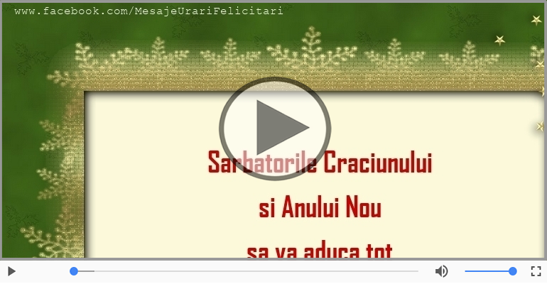 Sarbatorile Craciunului si Anului Nou sa va aduca ...