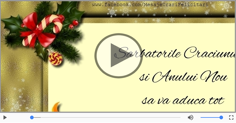 Sarbatorile Craciunului si Anului Nou sa va aduca ...